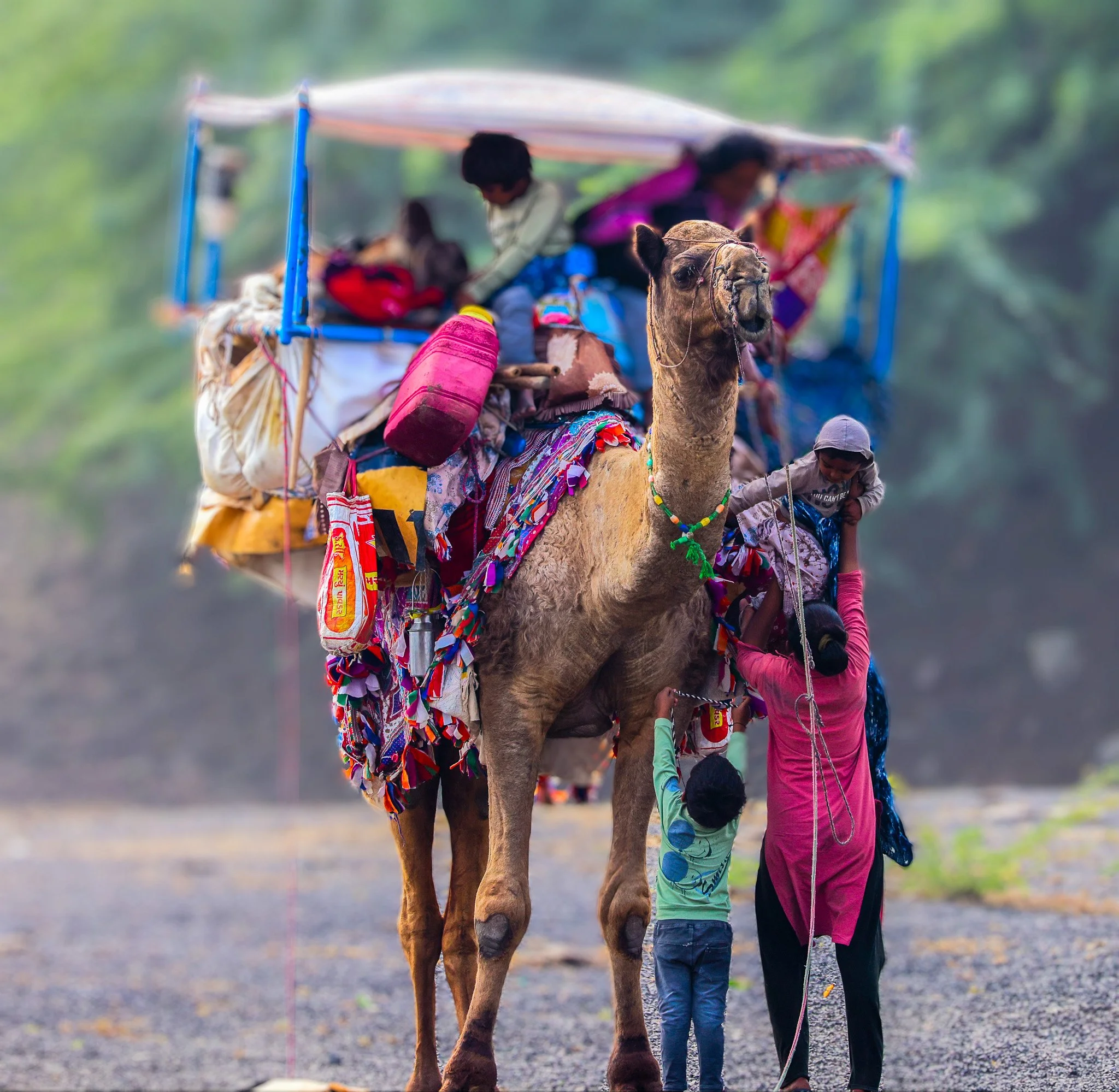 Gypsies about to depart their camp for another long walk.
